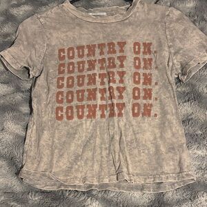 Full Tilt Gray and Red Short Sleeve Tee